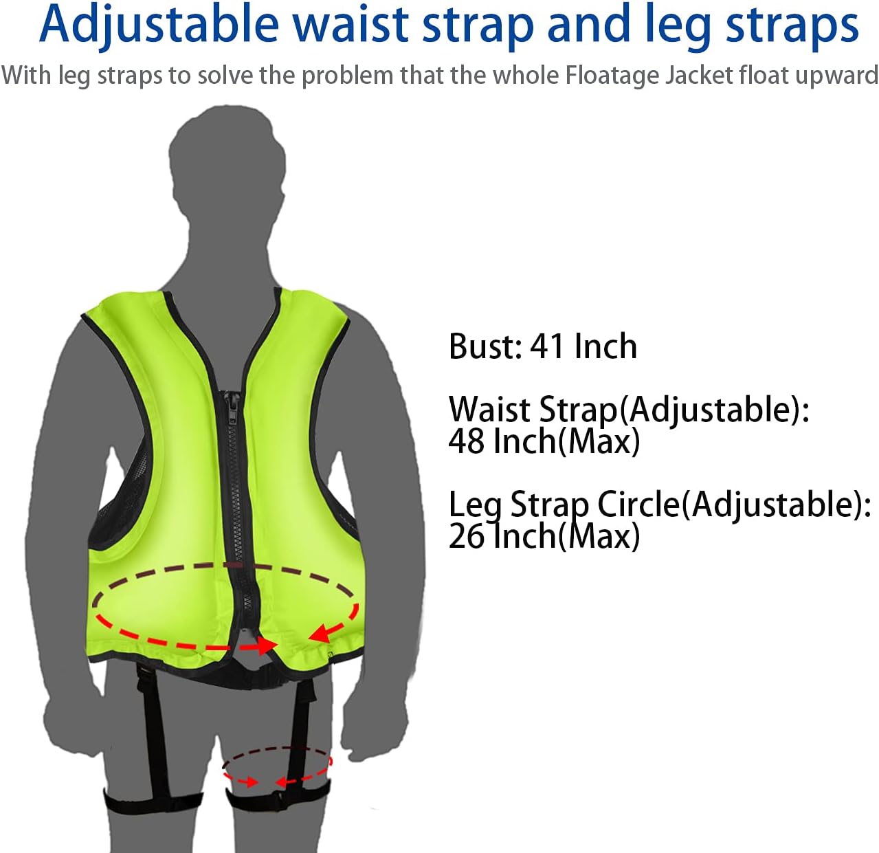 PQPB Inflatable Snorkel Vest for Adult Upgraded Air Valve Buoyancy Aid Swim Jackets with Leg Straps Green: Sports & Outdoors
