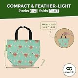 ECO CHIC Lightweight Foldable Insulated Lunch Bag Floral Highland Cow Green view 3