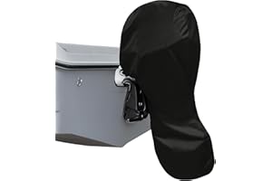 GLUCKMARINE GlückMarine Full Outboard Motor Cover Compatible with Mercury Suzuki Evinrude Yamaha Honda Tohatsu 100-150 HP Boat Engines Heavy Duty Sun Proof Black