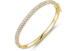 Barzel 18K Gold Plated Crystal Bling Eternity Bangle Bracelet