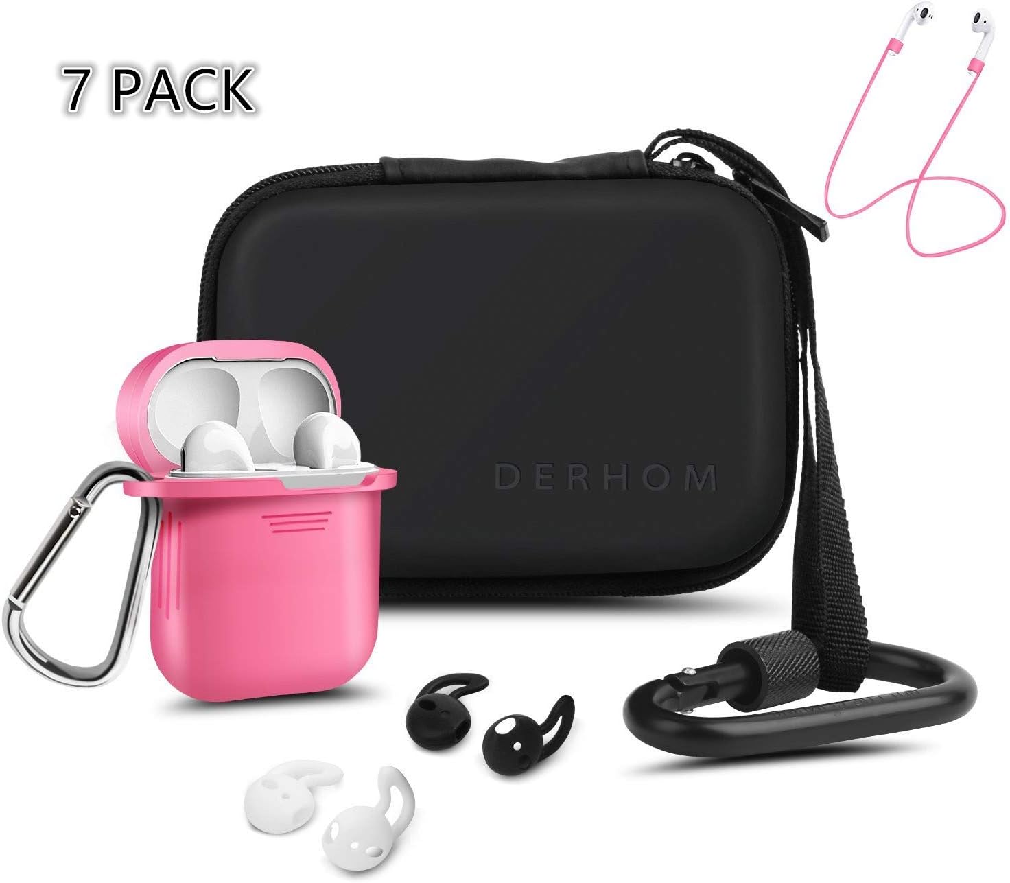 LEWOTE Airpods Pro Silicone Case Funny Cover Compatible for Apple Airpods Pro[3D Cartoon Pattern][Designed for Kids Girl and Boys] (Hot Pink)