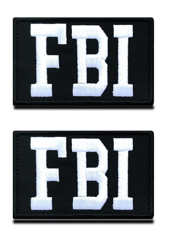 2 Pcs Tactical Military Patch of F.B.I Special Police Hook and Loop Fully Embroidered Moral Tags Emblem Patches for Attach to Caps Backpack Uniform Clothes Dog Vest Harness — image 1