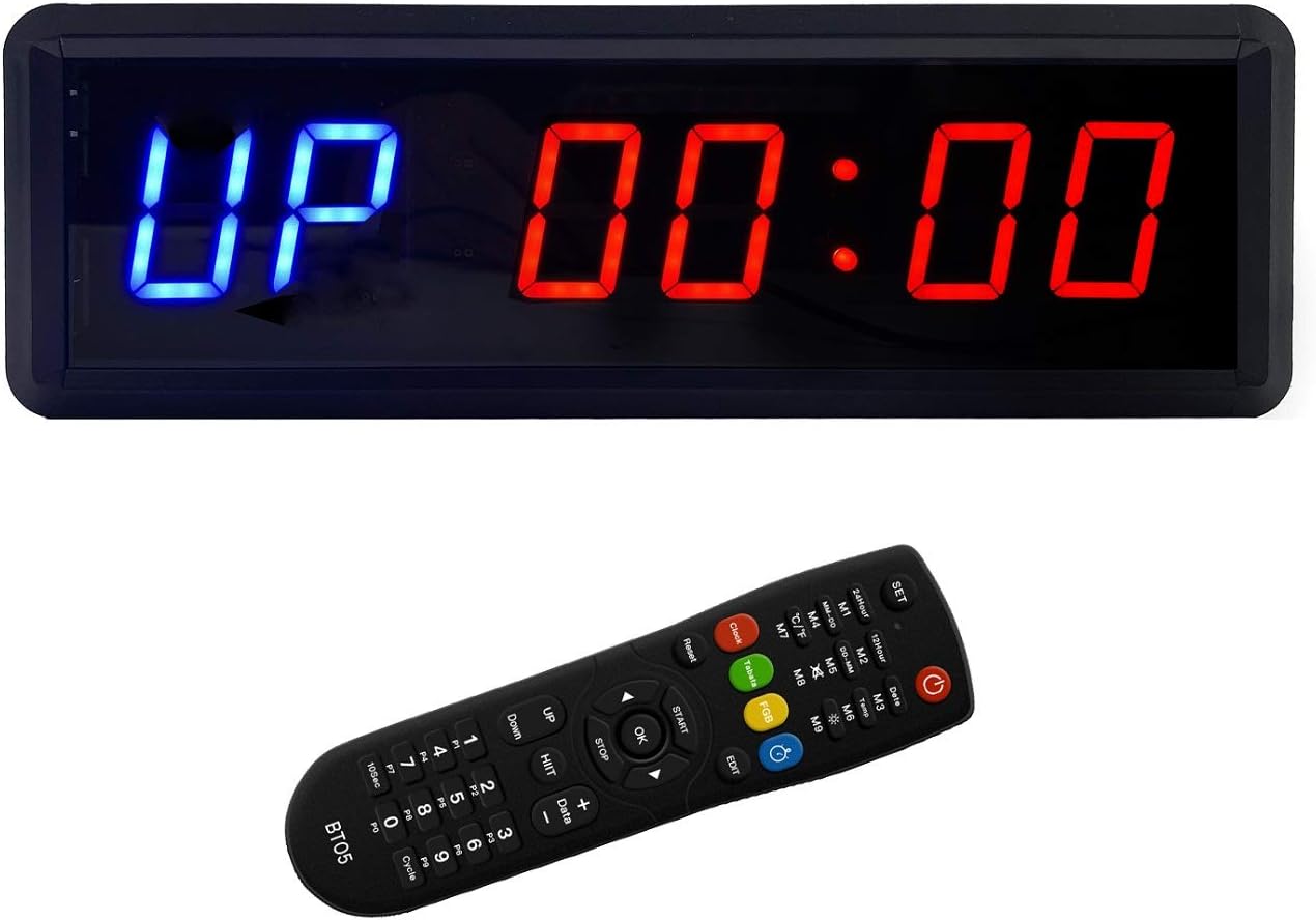 Minuteur Sport Avec écran LED Grand Format - Télécommande Incluse - 3 Niveaux Luminosité/volume - Support Réglable