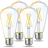 LVWIT Smart Edison LED Light Bulbs, Retro ST64 WiFi Light Bulbs, 800 Lumens 60W Equivalent, Works with Alexa, Google Assistan