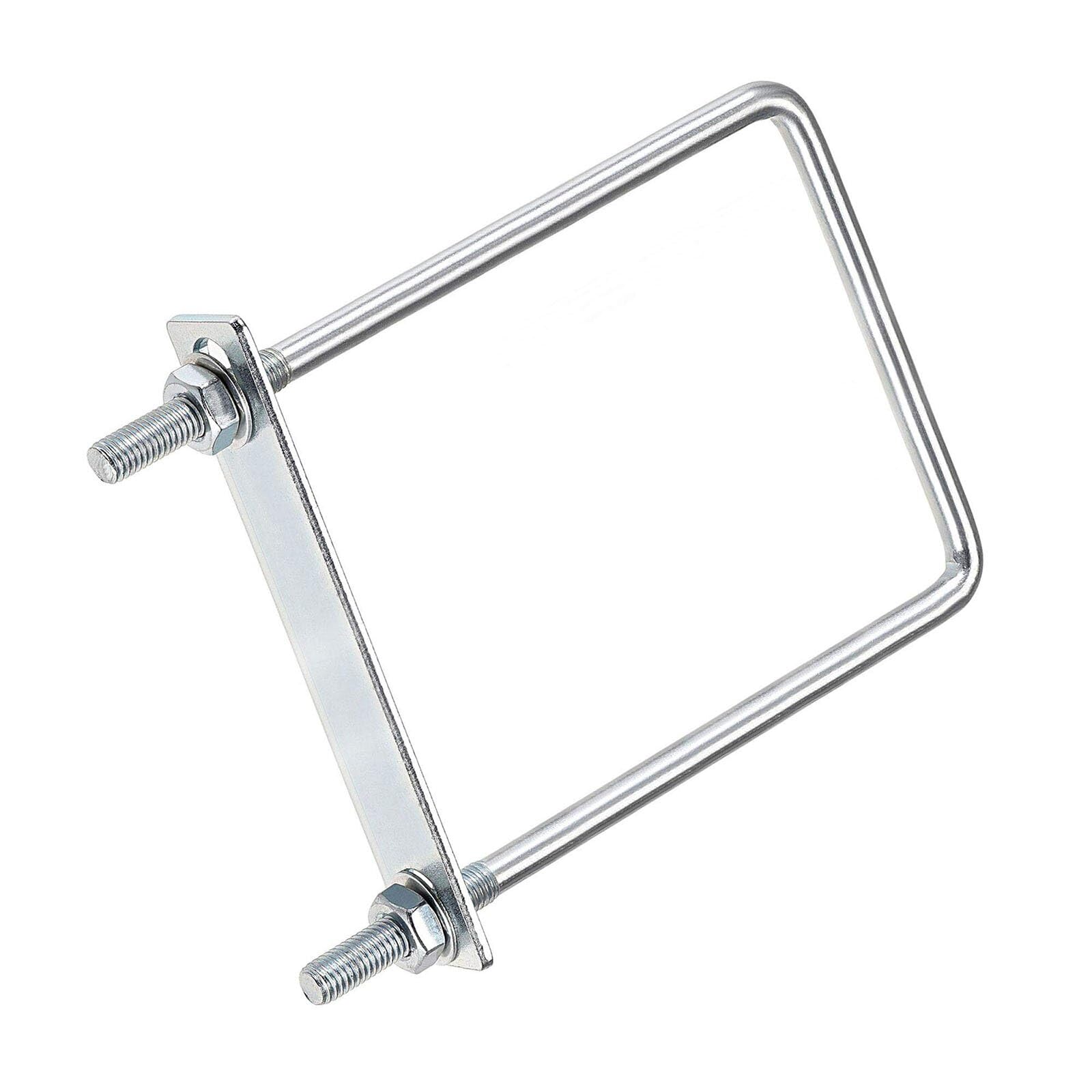 TOP-VIGOR M8 Square U-Bolts, 90mm Inner Width 180mm Length Steel U-Bolts with Nut, Plate, Washer for Building Installations Mechanical Parts Connection Cehicles Ships