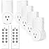 Etekcity Wireless Remote Control Electrical Outlet Switch for Household Appliances, Wireless Remote Light Switch, White (Learning Code, 5Rx-2Tx)