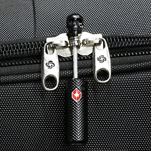 YiF Authorized New Design TSA Approved Security Travel Suitcase Luggage Bag Lock Padlock with Skull Head (Black)