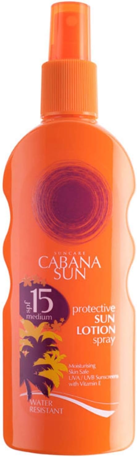 Cabana Sun Protective Sun Lotion Spray SPF 15 Water Resistant 200ml