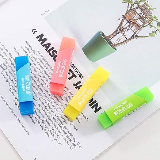 ACHICOO Quality Stationary Rubber Eraser Long Candycolored Flexibility