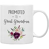 QASHWEY Grandma Coffee Mugs, Grandma Gifts, Grandma Pregnancy Announcement, Grandma Mug Tea Cup Gifts for Grandma Grandmother, Promoted to Great Grandma Coffee Cups Ceramic 11oz