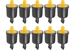 uxcell Stabilizer Dripper 5 GPH 20L/H Emitter for Garden Lawn Drip Irrigation with Barbed Hose Connector Plastic Yellow 20pcs