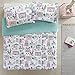 Comfort Spaces Girls/Boys Bedding Twin Size-Paco, Cats, Eiffel Tower 2 Piece Cute Toddler/Kids Mini Quilt Set Hypoallergenic Microfiber-All Season, White/Aqua