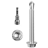 Wensilon (200Pcs) #8×1-1/4" Hex Washer Head Self