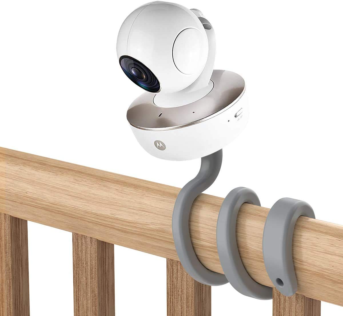 HOLACA Universal Baby Monitor Mount for Arlo/Motorola Baby Monitor/Nannio Monitor/HelloBaby - Versatile for Any Other Cameras with 1/4 Screw Twist Holder Without Tools or Wall Damage(gray)