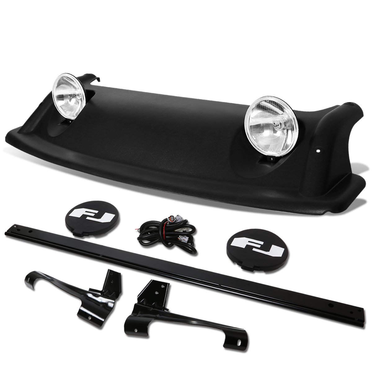 Amazon.com: For FJ Cruiser Black Offroad OE Style Roof Rack Air Dam + Fog  Lights + Cover Kit: Automotive