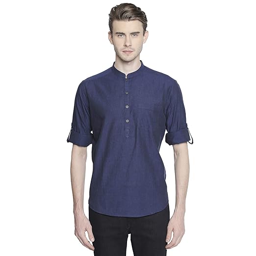 Men's cotton Kurta (110049618_ Indigo_ Xx-Large)