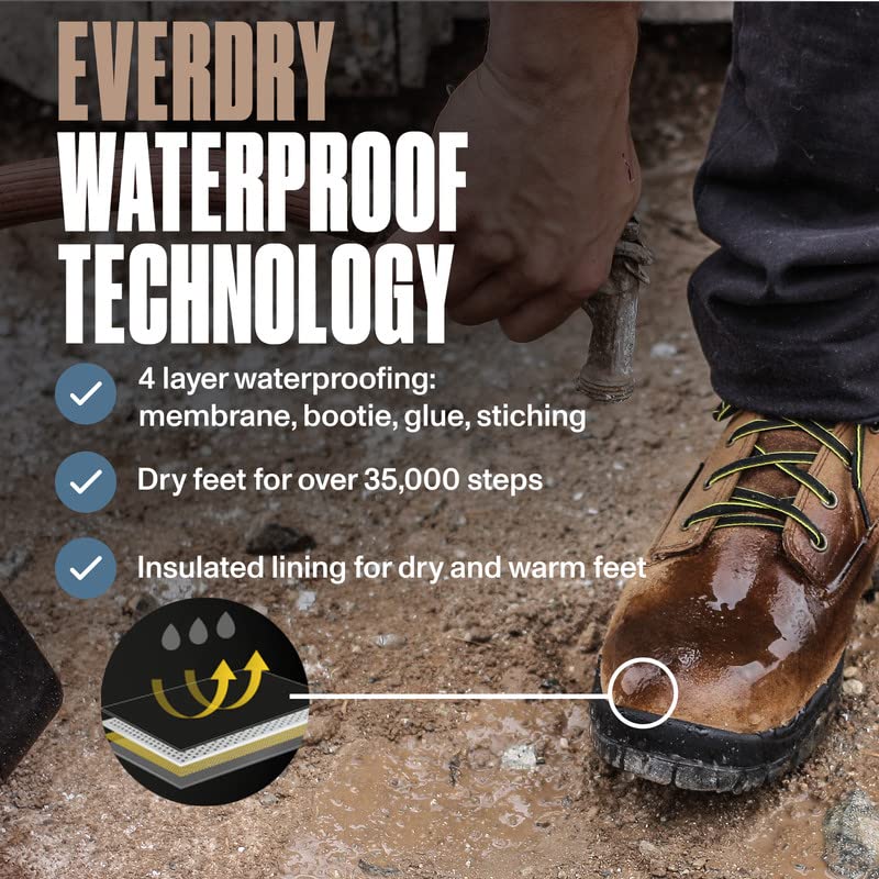 EVERBOOTS ULTRA DRY Men's Waterproof Hiking Work Boots, Lightweight