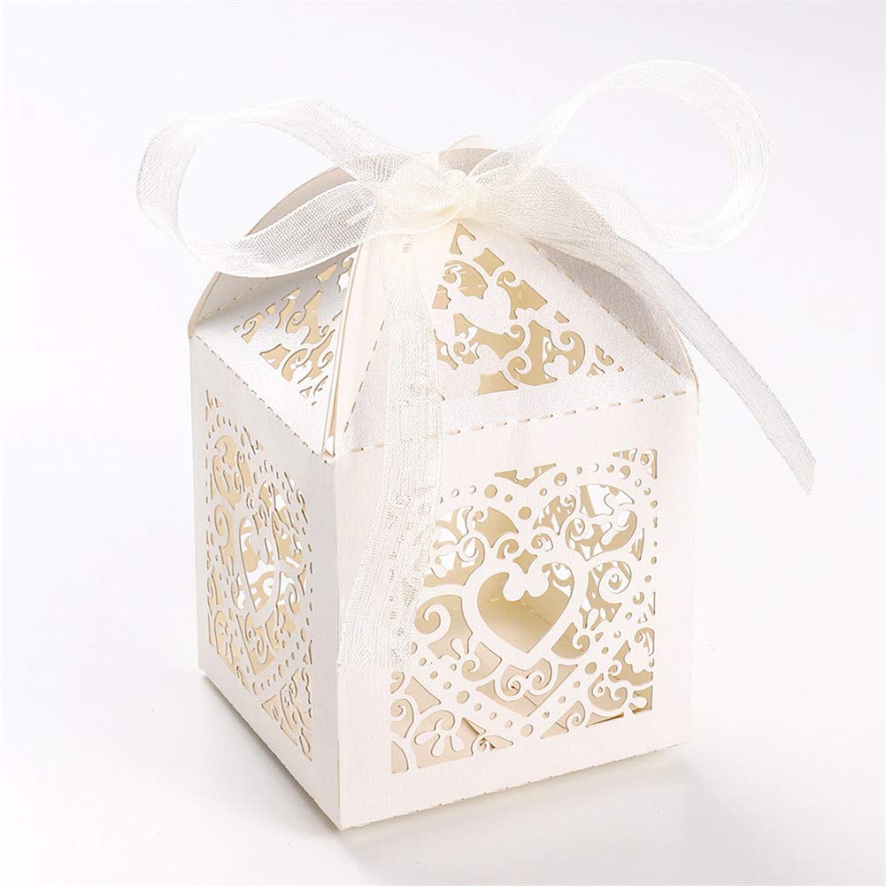 Recuerdos Unho 25 Piezas Caja Papel Para Boda Caja De Regalo Para Caramelos Bombones Dulces Galletas Recuerdos Ideal Para Boda Cumpleanos Fiesta Comunion Bautizo Color Amarillo Hogar Y Cocina