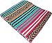 El Paso Designs Peyote Hippie Blanket Classic Mexican Style Falsa Stripe Pattern in Vivid Peyote Colors. Throw, Bed, Tapestry, or Yoga Blanket. Hand Woven Acrylic, 57
