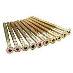 Mecion 10 Pcs M6 x 75mm Zinc Plated Hex Socket