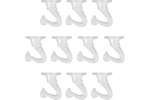 Aidoclip Ceiling Swag Hook Sets - Heavy Duty Hooks with Mounting Hardware for Hanging Plant, Ceiling or Extender Chains - Easy Install with Screws/Brackets (10 pcs - White)