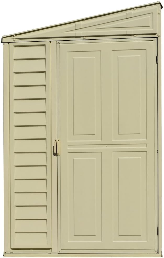 Duramax SideMate 4 x 8 (2.95 m2) Plastic Garden Shed with Metal Foundation Kit, Reversible Door, Strong Metal Roof Structure - Image 3
