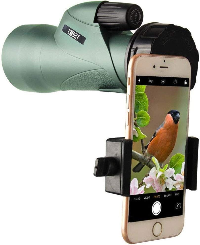Gosky 12x55 High Definition Monocular Telescope and Quick Smartphone Holder - 2019 Newest Waterproof Monocular -BAK4 Prism for Wildlife Bird Watching Hunting Camping Travelling Wildlife Secenery : Camera & Photo