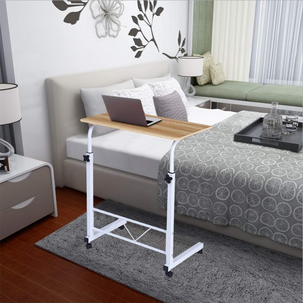 Aguiguo Mobile Laptop Desk Computer Desk Rolling Cart Height Adjustable Laptop Height Adjustable Home Office Desk Working Table Sofa Bed Side Table Black Folding Stools