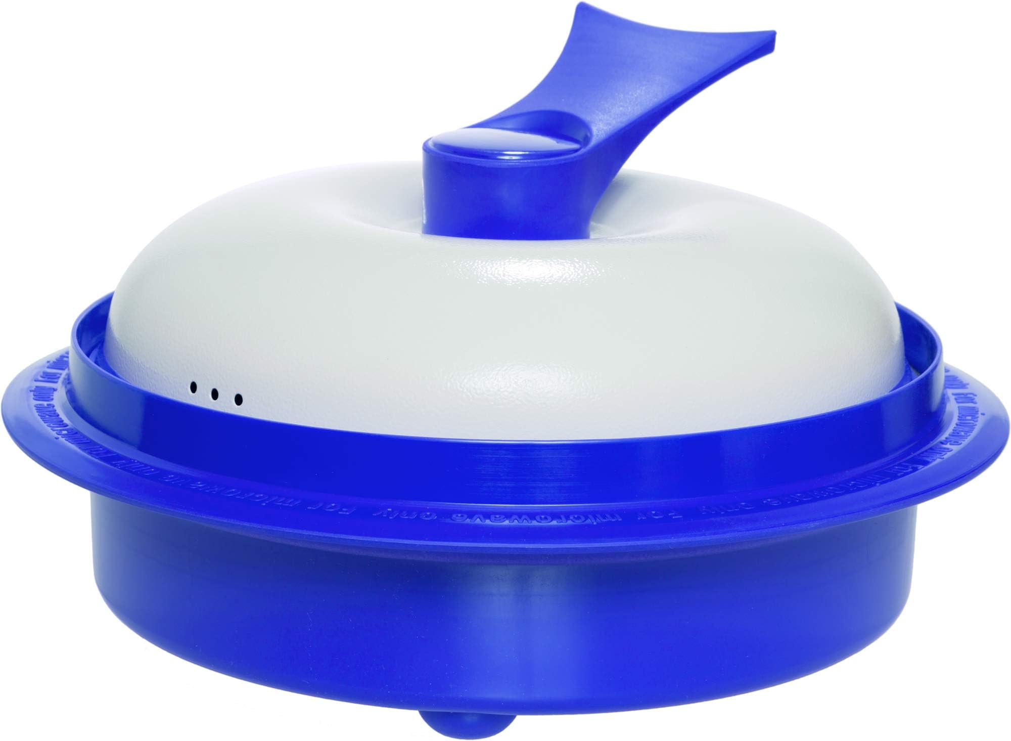 Range Mate Pro Deluxe Nonstick Microwave 5-In-1 Grill Pot/Pan Cookware Set As Seen On Tv (Grill, Bake, Roast, Saute, Steam, Poach, One Pot Meals) (Blue)