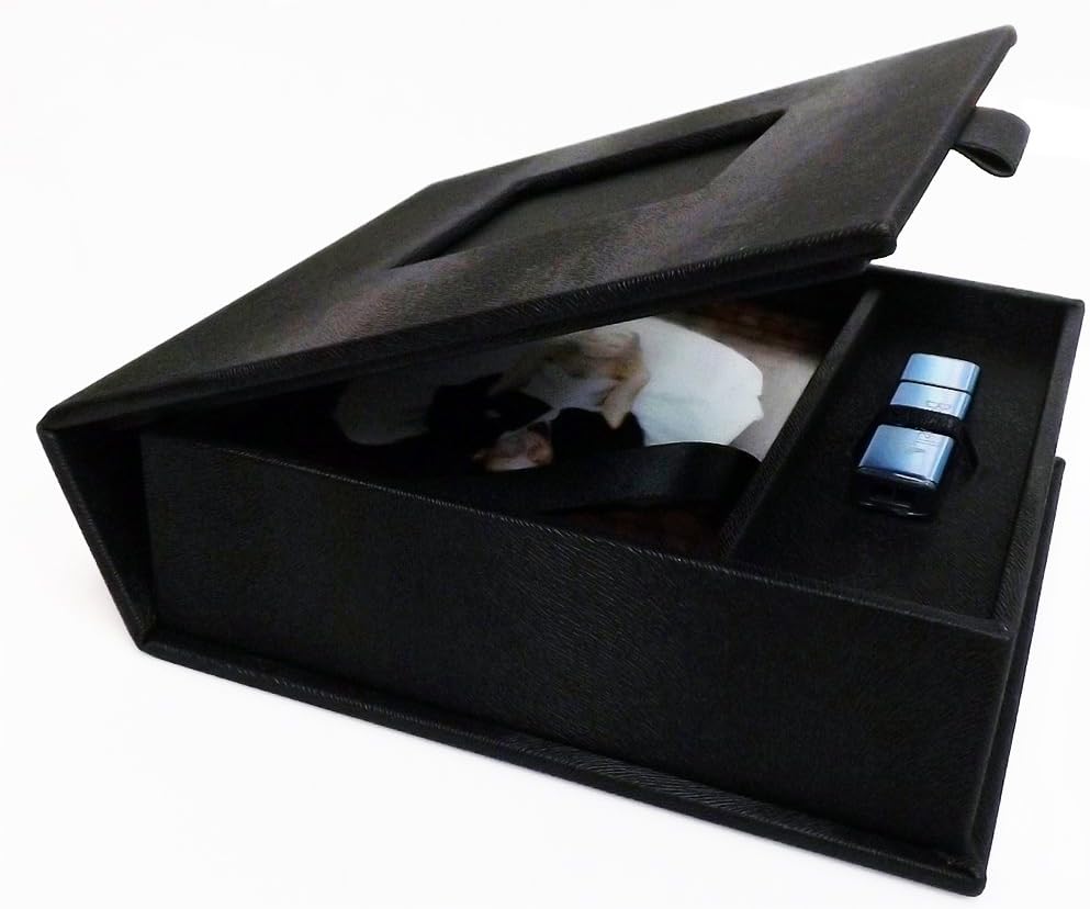 4x6 (150 Photos) Proof Photo Box with USB Compartment,Black