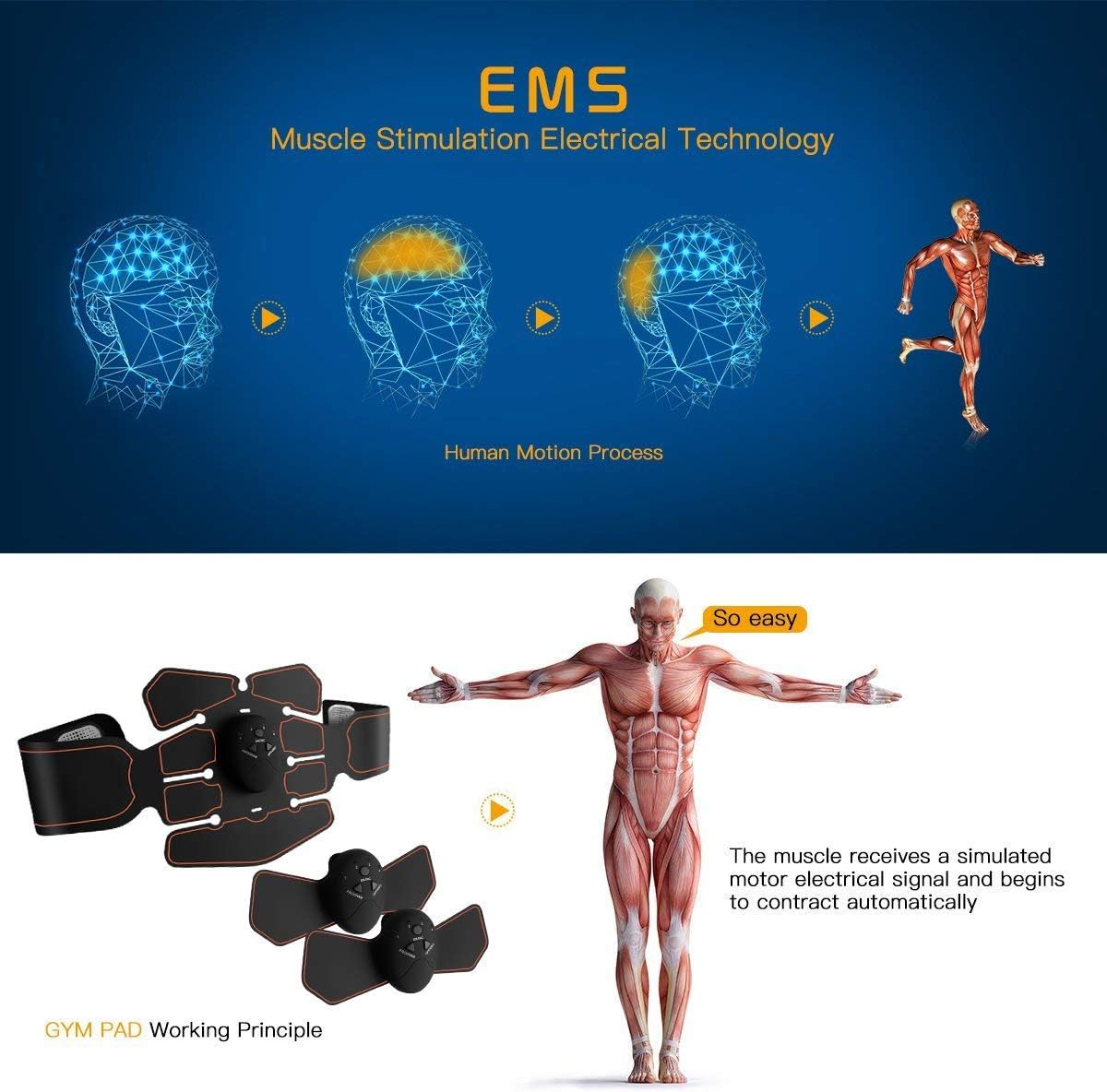 Abs Stimulator, Muscle Toner - Abs Stimulating Belt- Abdominal Toner- Training Device for Muscles- Wireless Portable to-Go Gym Device- Muscle Sculpting at Home- Fitness Equipment for at-Home Workouts : Sports & Outdoors