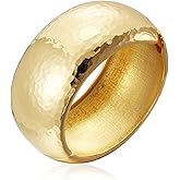 YBMYCM Chunky Gold-plated Bangle Bracelets for Women Wide Chunky Cuff Bracelets Trendy Hammered Irregular Wrist Cuff Wrap Bracelet