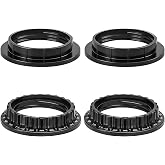 Lamp Shade Rings,4 PCS Light Socket Shade Rings,2 Sizes E26 Light Socket Collar Ring,Threaded Reducers for Hanging Lamp Holders