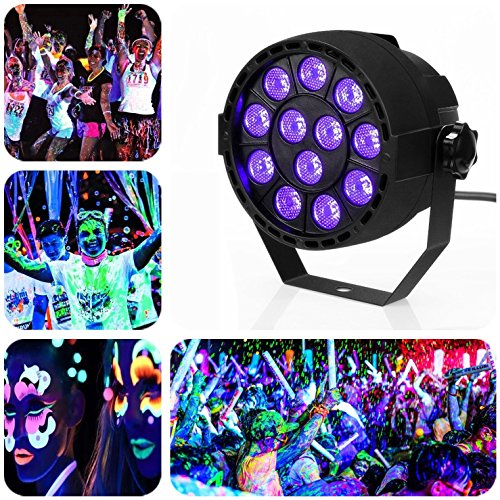 image for Rainiers Black Lights with 36W 12LEDs UV Par Light by DMX Controller f