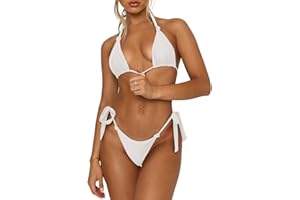OWICA Women's Bikini Sets Bathing Suits Two Piece Swimsuits Sexy Triangle Halter Bikinis Top