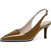 YODEKS Slingback Kitten Heels Women's Pointed Toe Low Heel Pumps 2.5 Inch Shoes Size 5-13