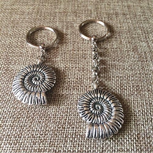 Silver Ammonite Keychain Zipper Pull