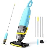 Cordless Pool Vacuum for Above Ground Pool with Telescopic Pole, Blue | Handheld, Powerful Suction, Dual-Filtering System, Ultra-long Battery Runtime
