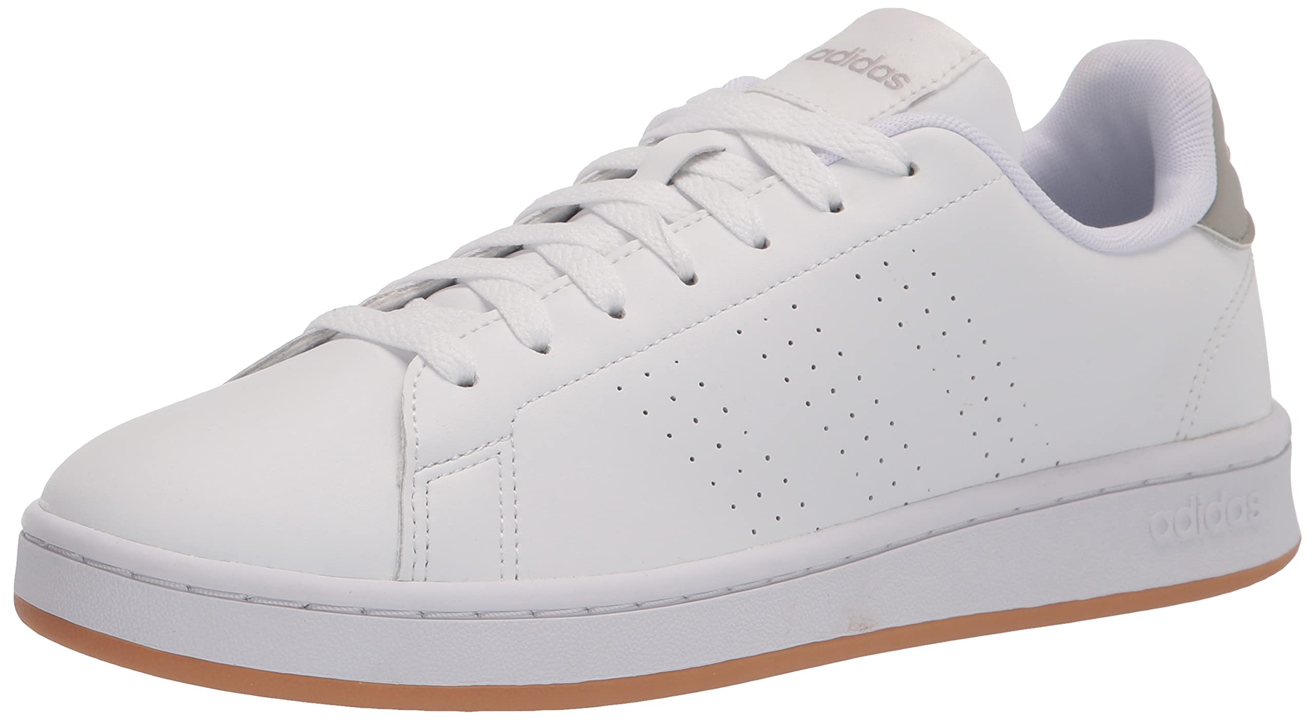 adidas Men’s Advantage Tennis Shoe, White/White/Metal Grey, 5