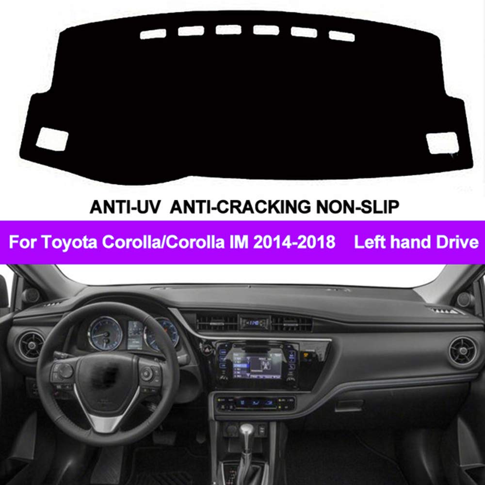 Oneuda Flannel Dashmat Dashboard Cover Dash Pad Car Mat Carpet Sun Shade for Toyota Corolla/Corolla iM 2014 2015 2016 2017 2018 Anti-Slip Dash Board Cover Auto Accessories
