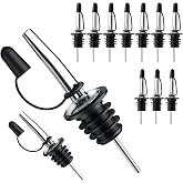 Pafusen 12 Pack Liquor Pour Spout With Dust Caps - Bottle Pourers for Alcohol, Olive Oil - Speed Pourers, Bar Bartender Accessories