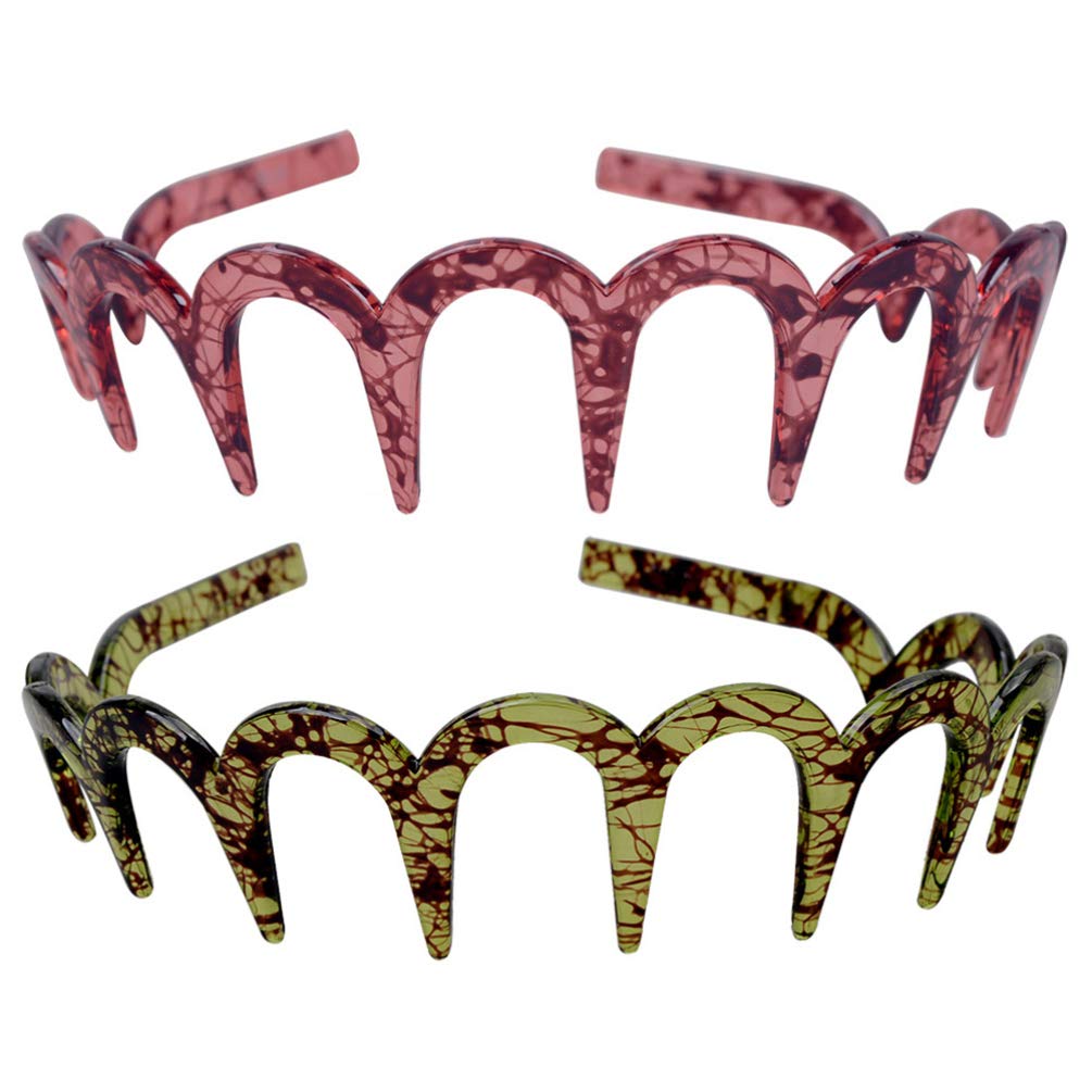 Shark Tooth Headband, 2pcs Tooth Comb Headband Unisex Band for Women Men