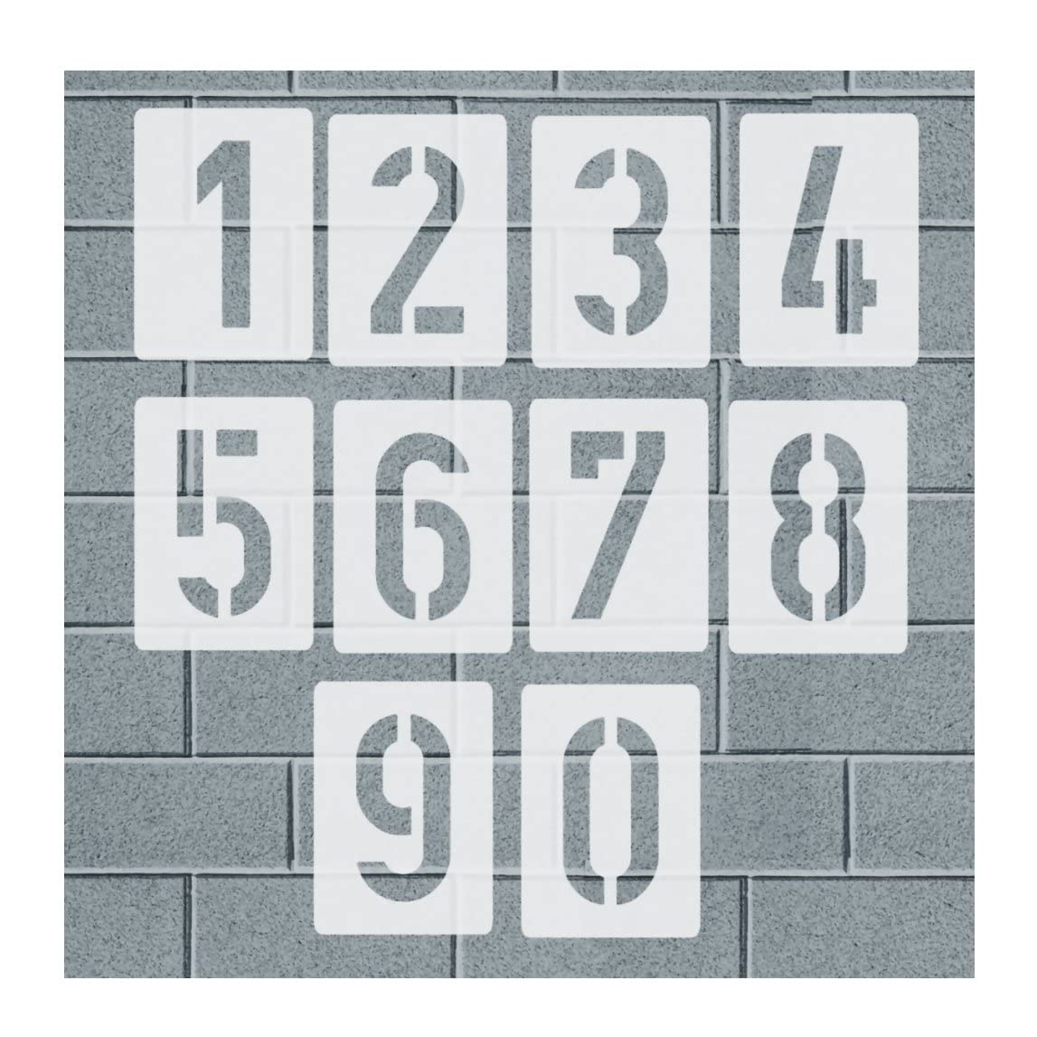 No. 35 number stencil, 1 set of numbers from 0 to 9, 10 individual stencils, painting stencil