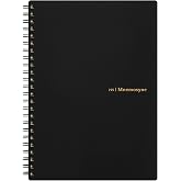 Maruman Mnemosyne Spiral Notebook, A5, 5.83"x8.27", 7mm College Ruled | Professional Black Cover, 160 Lined Pages, Twin-Wire Bound To Lay Flat, Perforated Paper, For School &amp; Office, Made in Japan