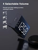 ROCAM Alarm Clock with Bed Shaker Dual Alarm Extra Loud 7.5" LED White view 5