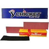 CBB Cricket Bat Toe Protector - Toe Guard Cricket Kit Contains 2 Toe Guard Cricket Bat to Prevents Cricket Bat Bottom Damage, 1 Sand Paper &amp; 1 Adhesive