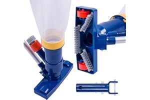 POOLAZA Upgrade Portable Pool Vacuum Jet Underwater Cleaner with Brush & 56" Pole, Handheld Jet Pool Vacuum for Above Ground Pool, Underwater Pool Spa Jet Vacuum Cleaner, Attach to Garden Hose