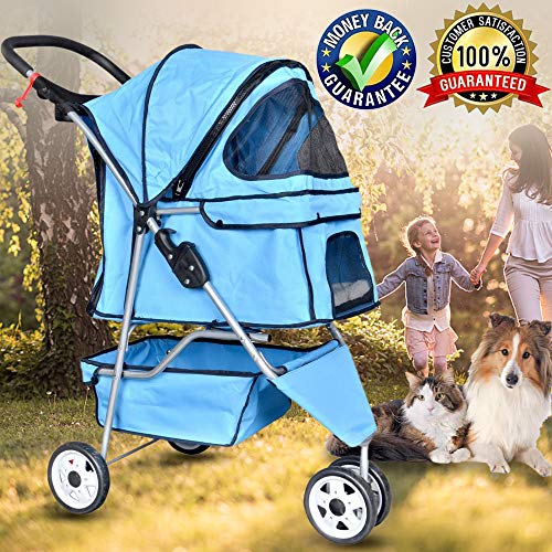 Bigacc 3 Wheels Pet Stroller Dog Stroller for Dog Cat Stroller Pet
