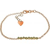 Galaxy Gold GG 1.55 Carat 14k Solid Rose Gold Bracelet Natural Peridot