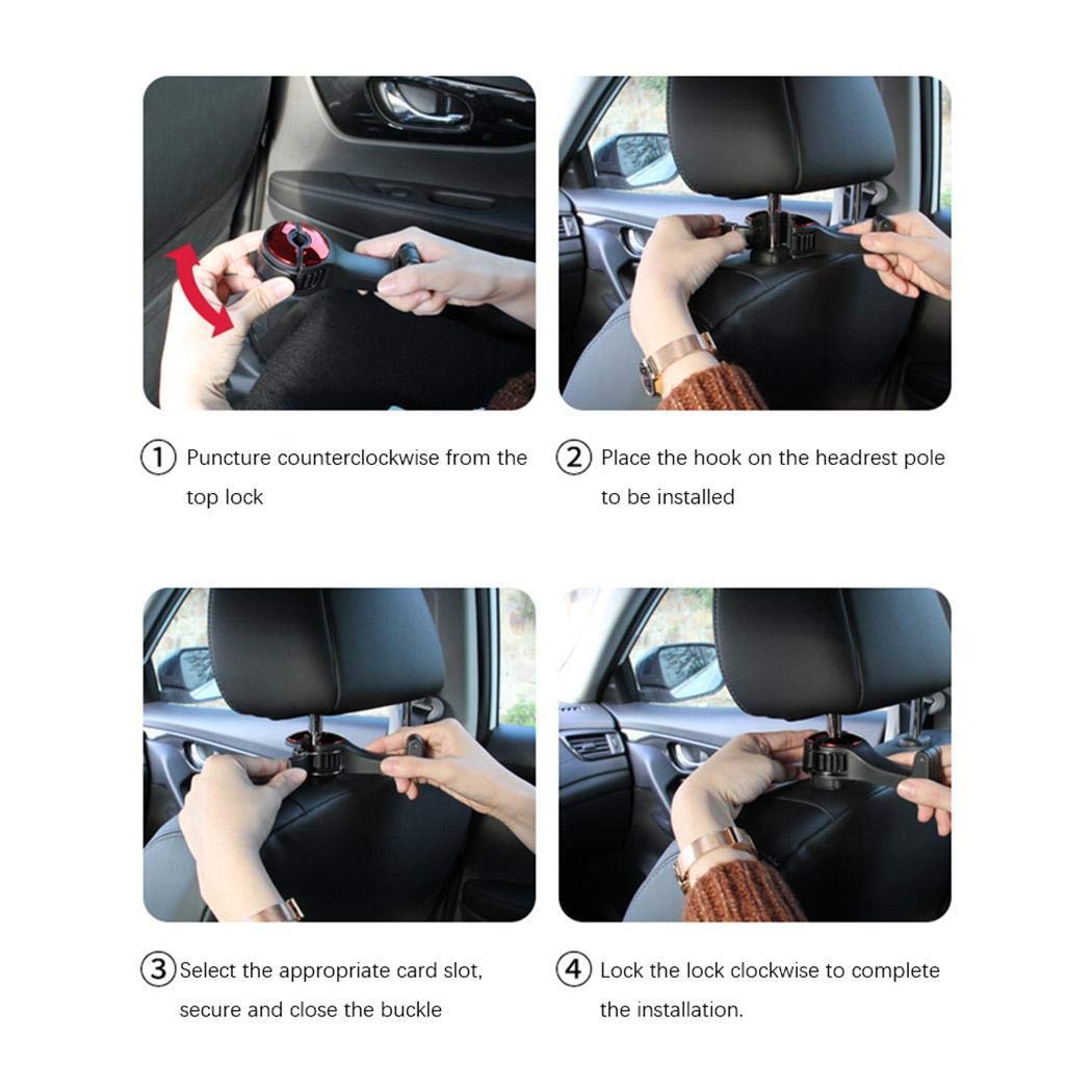 mekolen Multi-functional Bracket Hook Car Seat Mobile Phone Holder Auto Headrest Hanger Hook Stand Storage Hook Mounts & Stands, Gold